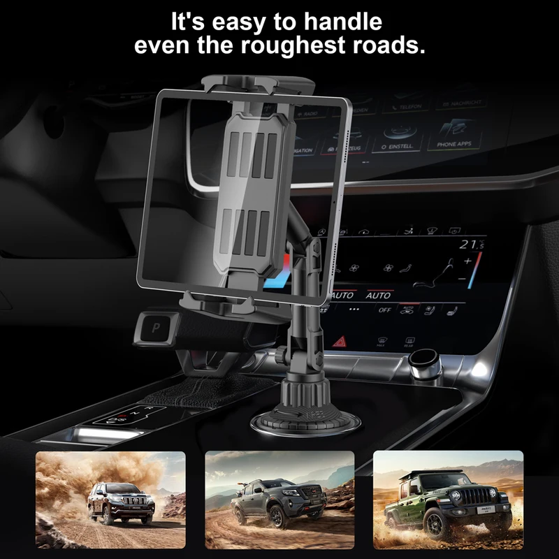 Ram Tablet Accessories - Heavy-Duty Car Cup Holder Tablet Stand