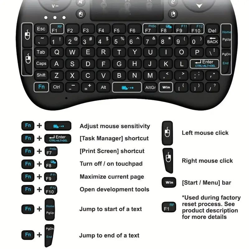 Mini Wireless Keyboard 2.4GHz  - Windows Tablet Accessories recensie en prijs